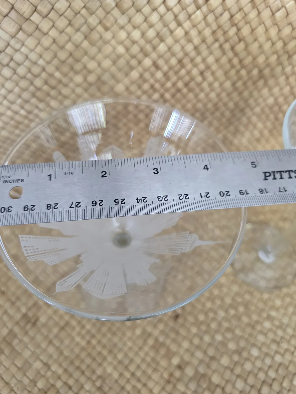 Mikasa Etched New York City Skyline Martini Glasses - Clear and Frosted